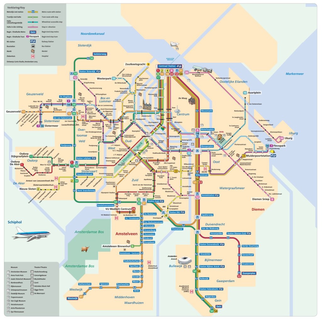 Using the Amsterdam Trams - City Tram Map