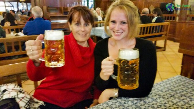 Drinking Steins in Munich Germany
