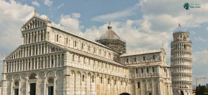Piazza at the leaning tower of Pisa